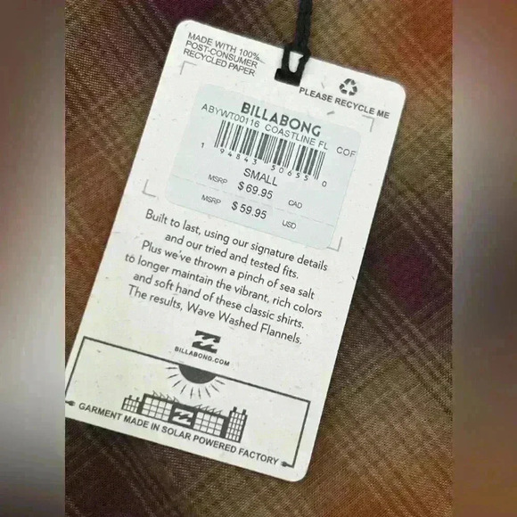 🆕 Billabong Wave Washed Flannel - Picture 9 of 11